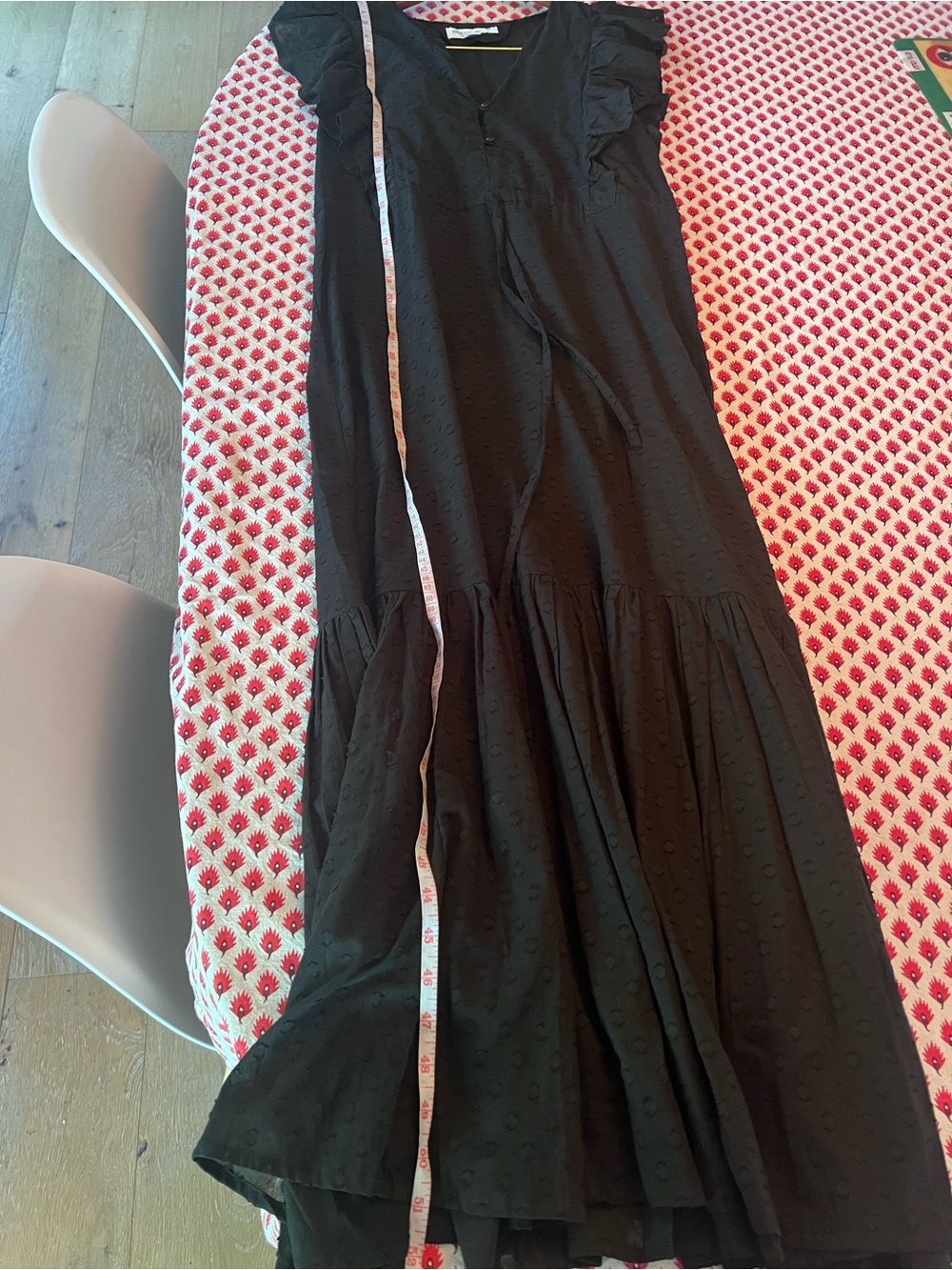 Emerson Fry India Collection Surya Swiss Dot Black Maxi Dress Size Small. - Picture 7 of 11